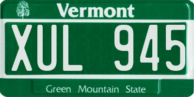 VT license plate XUL945