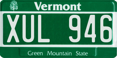 VT license plate XUL946