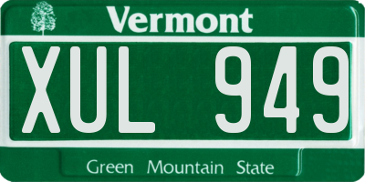 VT license plate XUL949
