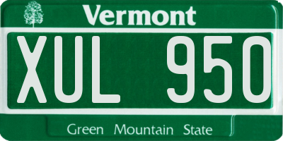 VT license plate XUL950