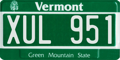 VT license plate XUL951