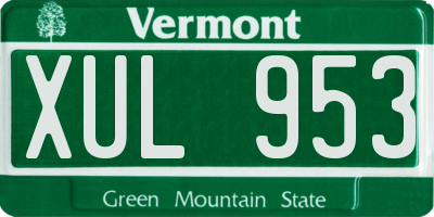 VT license plate XUL953