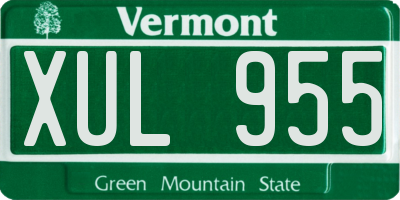 VT license plate XUL955