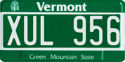 VT license plate XUL956