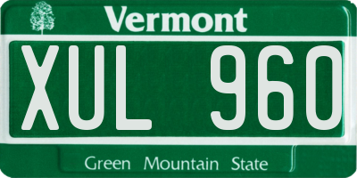 VT license plate XUL960