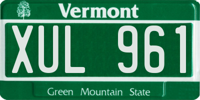 VT license plate XUL961