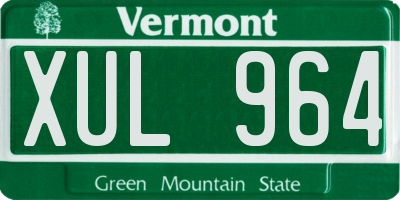 VT license plate XUL964