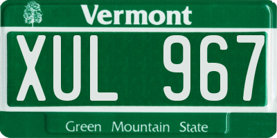 VT license plate XUL967