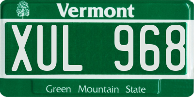 VT license plate XUL968