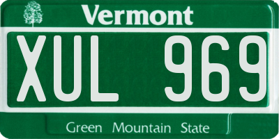 VT license plate XUL969