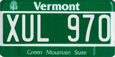VT license plate XUL970