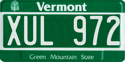 VT license plate XUL972