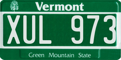 VT license plate XUL973