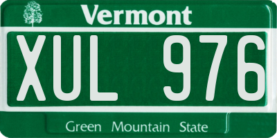 VT license plate XUL976