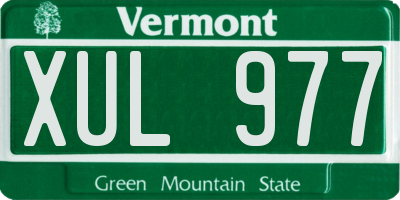 VT license plate XUL977