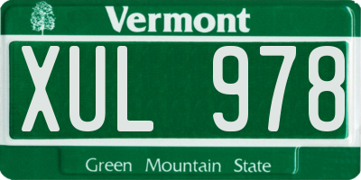 VT license plate XUL978