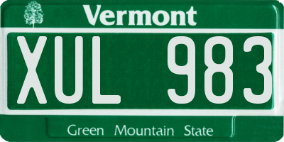 VT license plate XUL983