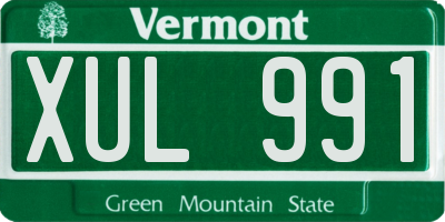 VT license plate XUL991