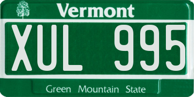 VT license plate XUL995