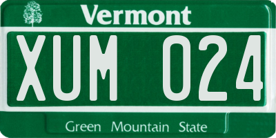 VT license plate XUM024