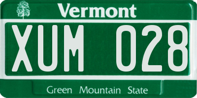 VT license plate XUM028