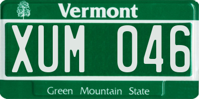 VT license plate XUM046