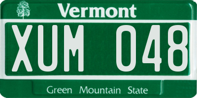 VT license plate XUM048