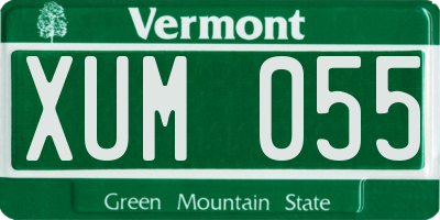 VT license plate XUM055