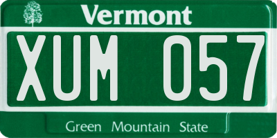 VT license plate XUM057