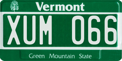 VT license plate XUM066