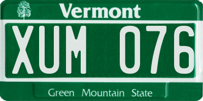 VT license plate XUM076