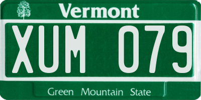 VT license plate XUM079