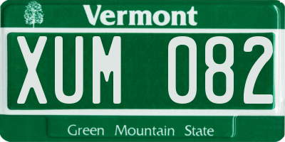 VT license plate XUM082