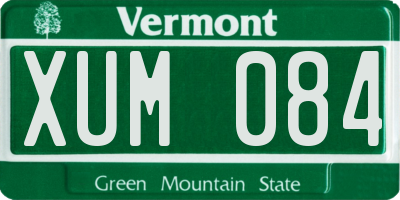 VT license plate XUM084