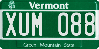 VT license plate XUM088