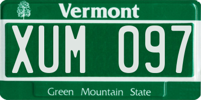 VT license plate XUM097
