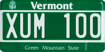 VT license plate XUM100