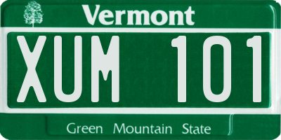 VT license plate XUM101