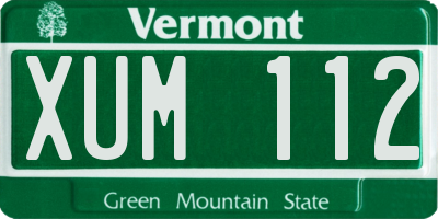 VT license plate XUM112
