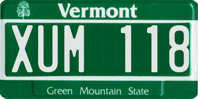 VT license plate XUM118