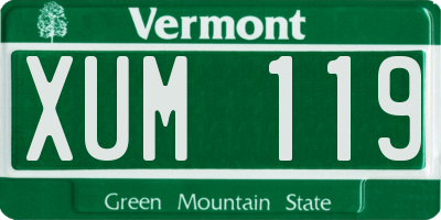 VT license plate XUM119