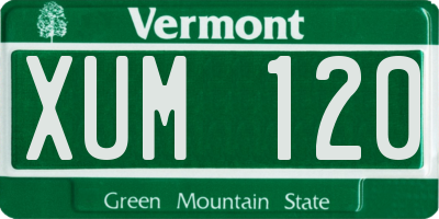 VT license plate XUM120