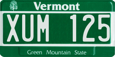 VT license plate XUM125