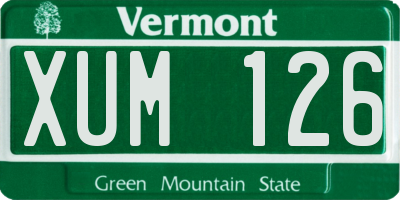 VT license plate XUM126