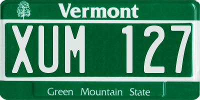 VT license plate XUM127