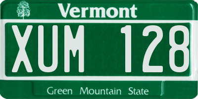 VT license plate XUM128