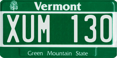 VT license plate XUM130