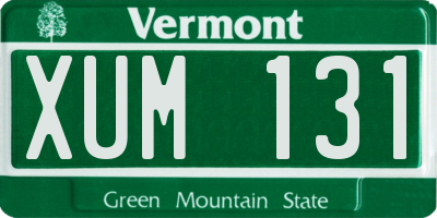 VT license plate XUM131