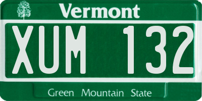 VT license plate XUM132