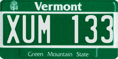 VT license plate XUM133